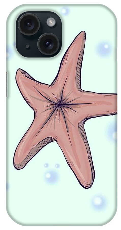 Butt iPhone Case featuring the drawing Chocolate Starfish #1 by Ludwig Van Bacon