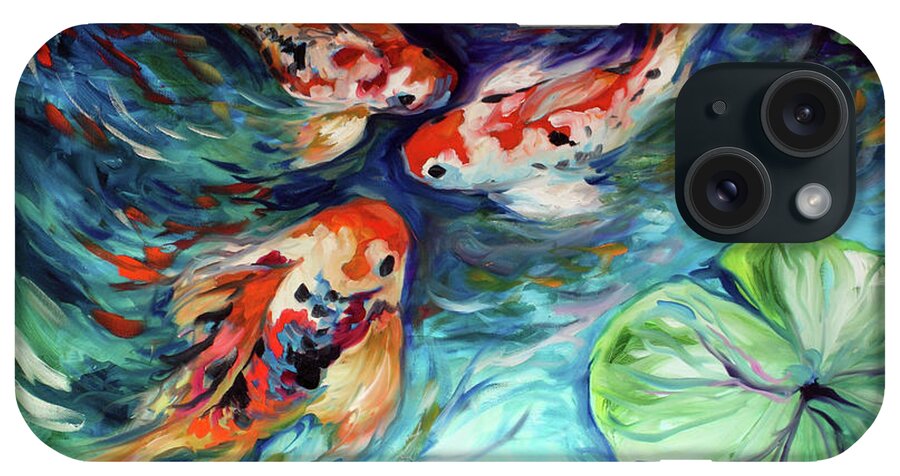 Dancing Colors Koi iPhone Case featuring the painting Dancing Colors Koi #1 by Marcia Baldwin