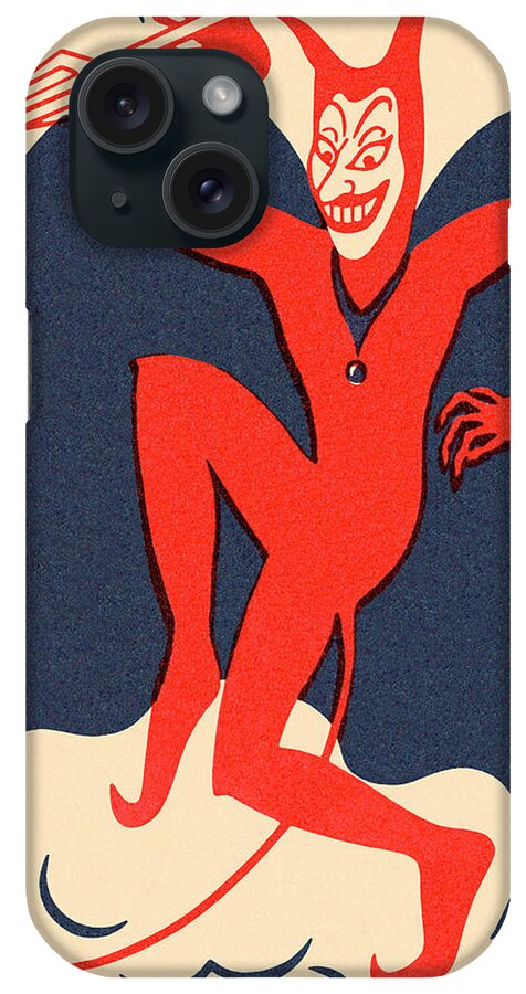 Campy iPhone Case featuring the drawing Dancing Devil #1 by CSA Images