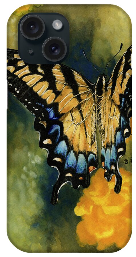 Tiger Swallow Tail iPhone Case featuring the painting Delicate Belle #1 by Barbara Keith