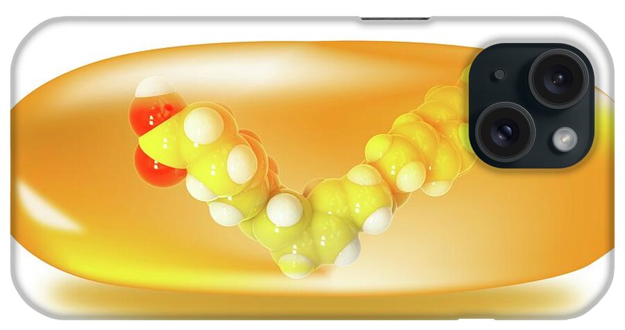 3 Dimensional iPhone Case featuring the photograph Dha Omega-3 Fatty Acid Model In An Oil Pill #1 by Ramon Andrade 3dciencia/science Photo Library