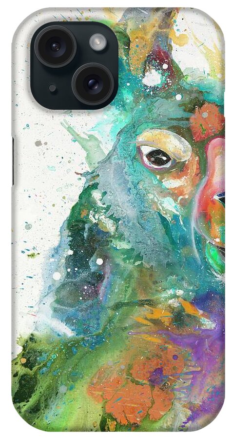Llama iPhone Case featuring the painting Dolly Llama by Kasha Ritter