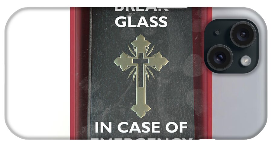 Box iPhone Case featuring the digital art Emergency Red Box With Bible #1 by Allan Swart