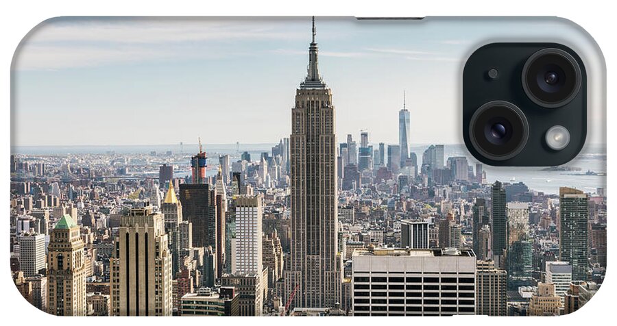 New York City iPhone Case featuring the photograph Empire State building and Manhattan skyline, New York city, USA #1 by Matteo Colombo