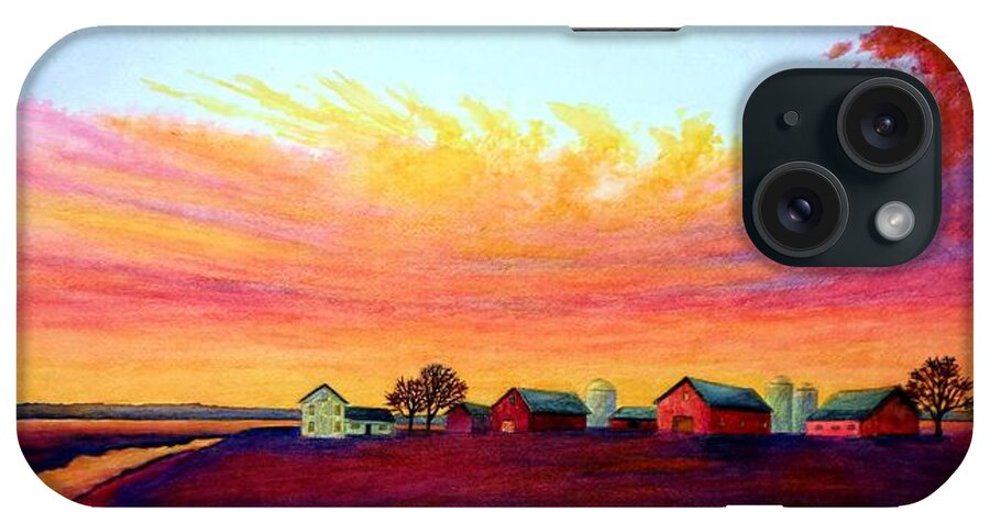 Sunsets iPhone Case featuring the painting Evening Colors by Thomas Kuchenbecker