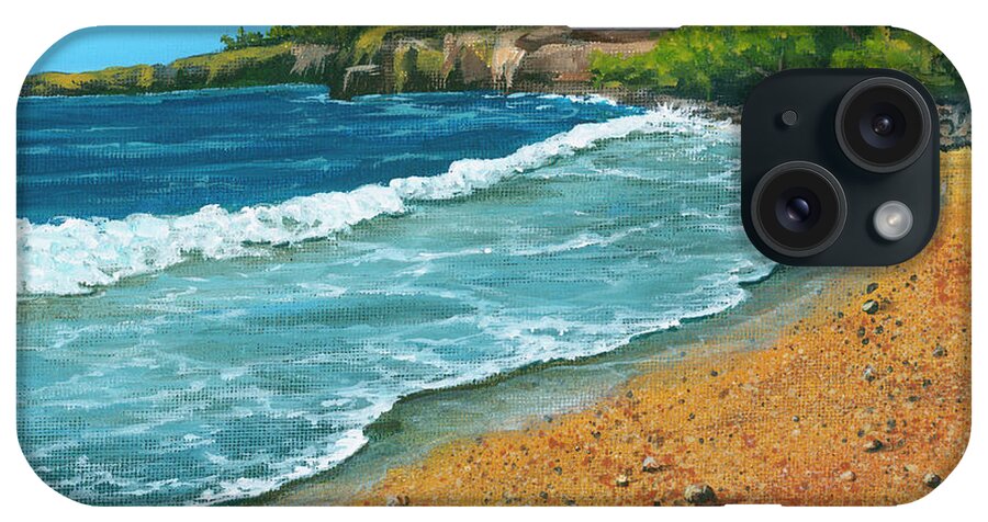 Fleming Beach iPhone Case featuring the painting Fleming Beach #3 by Darice Machel McGuire