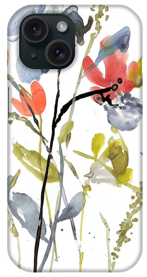 Botanical iPhone Case featuring the painting Flower Overlay II #1 by Jennifer Goldberger