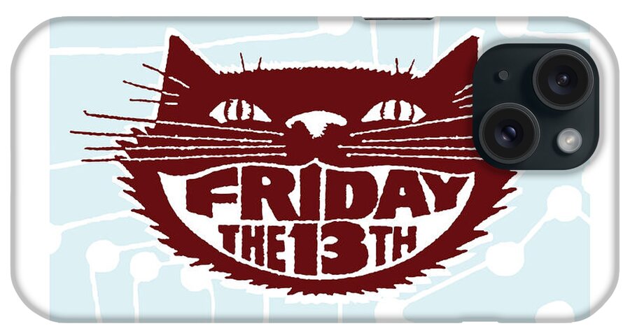 Animal iPhone Case featuring the drawing Friday the 13th in Cat's Mouth #1 by CSA Images