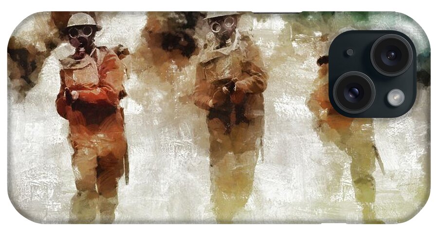Gas iPhone Case featuring the painting Gas Attack, World War Two #1 by Esoterica Art Agency