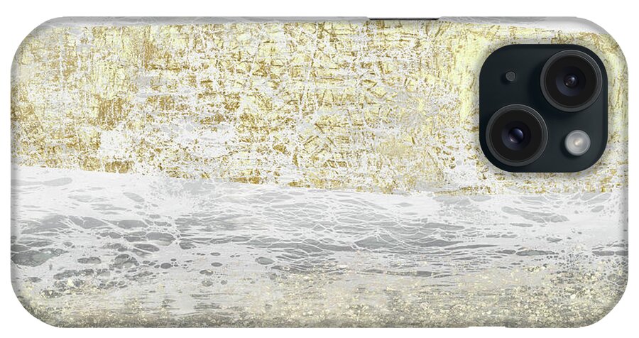 Abstract iPhone Case featuring the painting Gilded Textures I #1 by Jennifer Goldberger