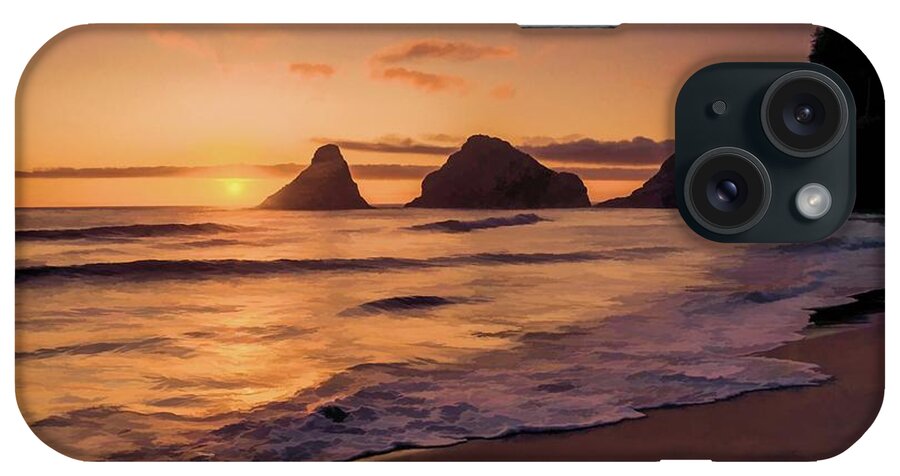 Sunset iPhone Case featuring the painting Glorious Sunset by Bonnie Bruno