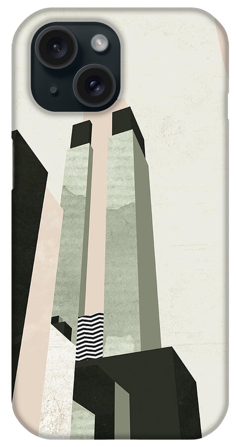 Architecture iPhone Case featuring the painting Graphic New York I #1 by Green Lili