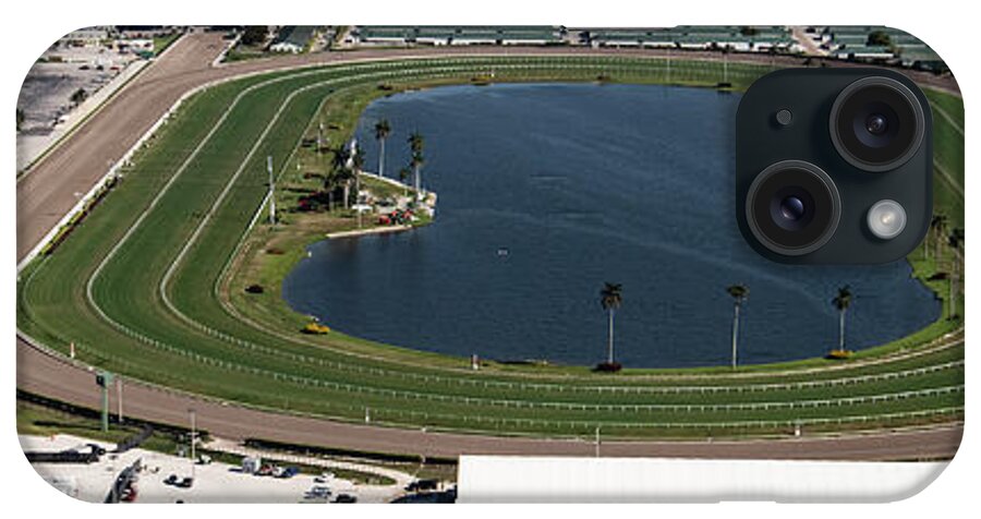 Gulfstream Park Racing And Casino iPhone Case featuring the photograph Gulfstream Park Racing and Casino Aerial #1 by David Oppenheimer
