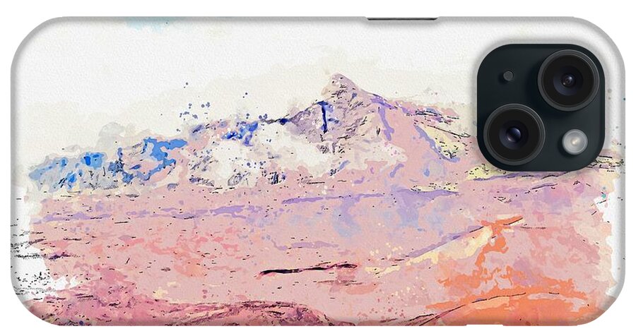 Nature iPhone Case featuring the painting Haleakala National Park, Kula , USA - watercolor by Adam Asar #1 by Celestial Images