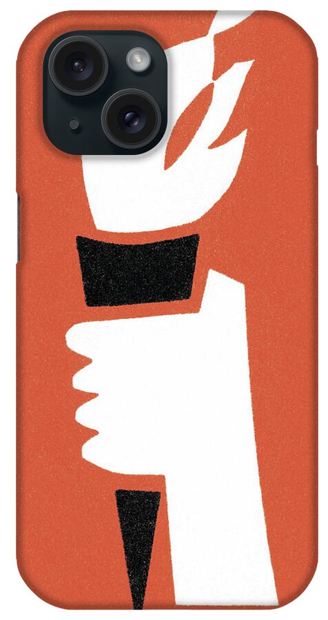 America iPhone Case featuring the drawing Hand Holding Torch #1 by CSA Images