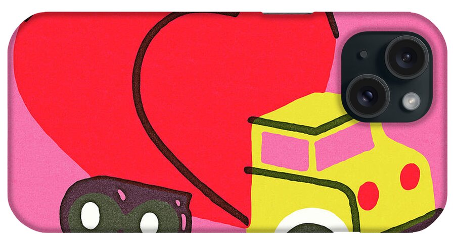Campy iPhone Case featuring the drawing Heart Truck #1 by CSA Images