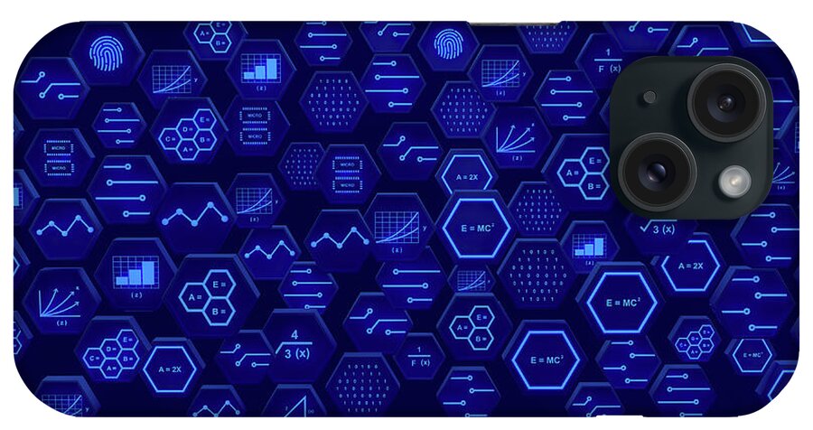 3 D iPhone Case featuring the photograph Hexagonal Blocks Of Circuit Board #1 by Ikon Images