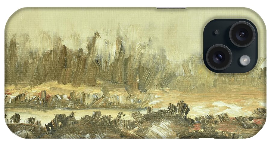 Dimma iPhone Case featuring the painting Hoestdimma oever Saelen Autumn mist over Saelen 3 of 5_50x75 cm by Marica Ohlsson