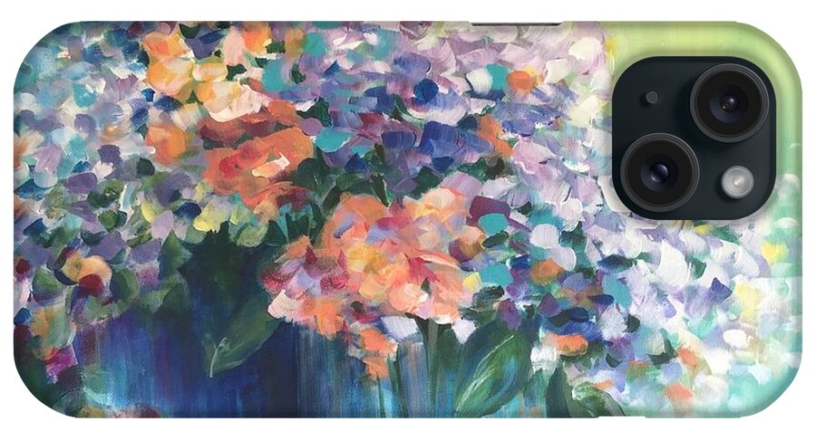 Hydrangeas iPhone Case featuring the painting Hydrangeas #1 by Lael Rutherford