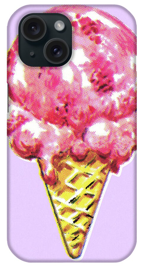 Campy iPhone Case featuring the drawing Ice Cream Cone #1 by CSA Images