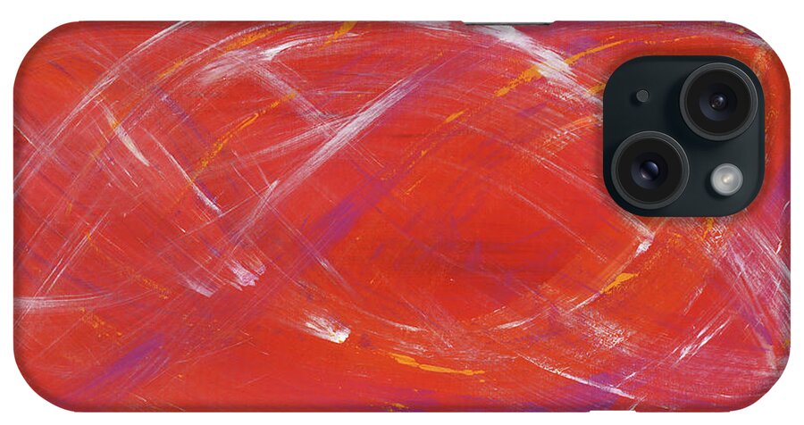 Red iPhone Case featuring the painting Infinity #1 by Angela Bushman