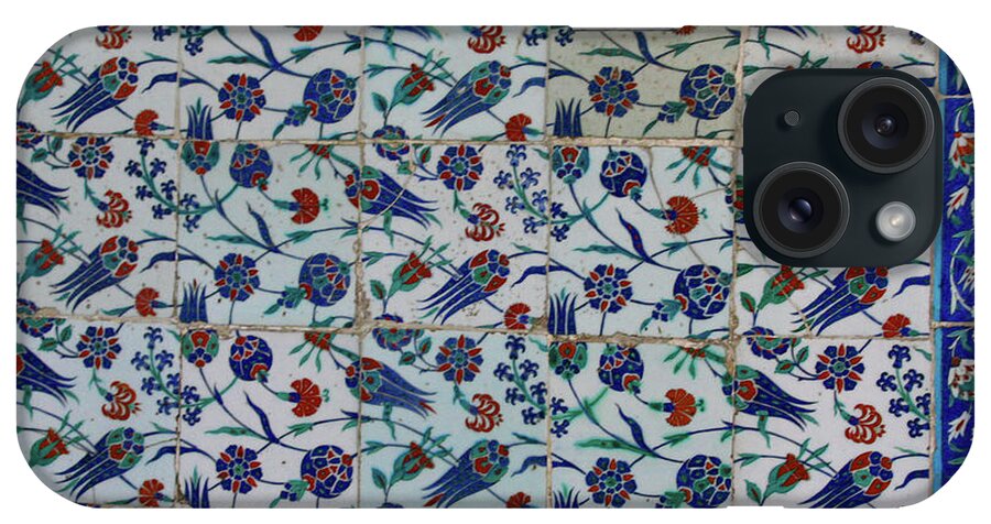 Istanbul iPhone Case featuring the photograph Iznik tiles, intricate patterns #1 by Steve Estvanik