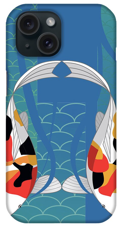 Koi Pond iPhone Case featuring the digital art Koi Pond #1 by Marie Sansone