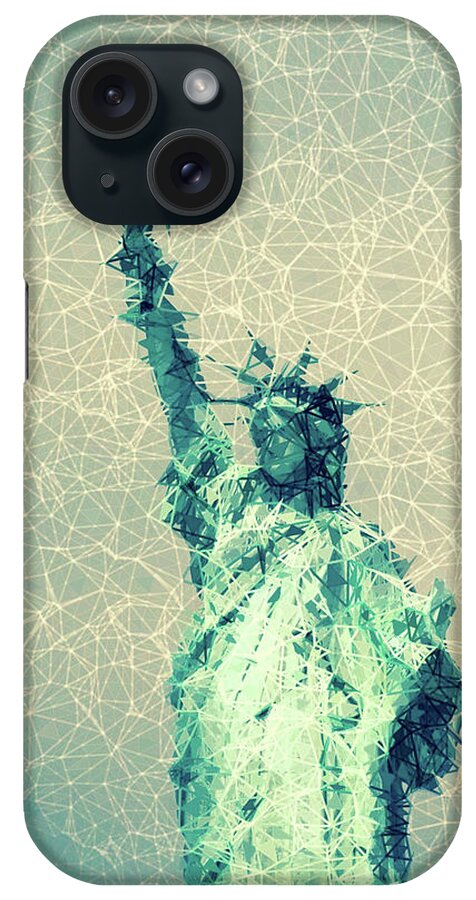 Lady Liberty iPhone Case featuring the digital art Lady Liberty #1 by Prince Andre Faubert