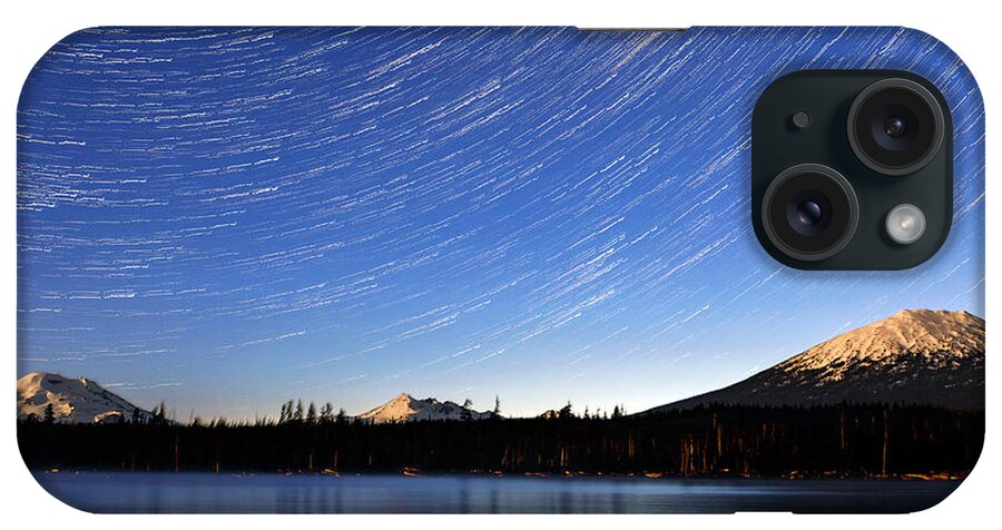 Stars iPhone Case featuring the photograph Lava Lake Star Trails #1 by Cat Connor