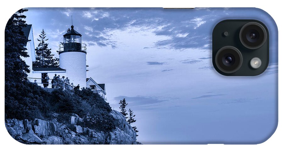 Estock iPhone Case featuring the digital art Lighthouse, Bass Harbor, Maine #1 by Claudia Uripos