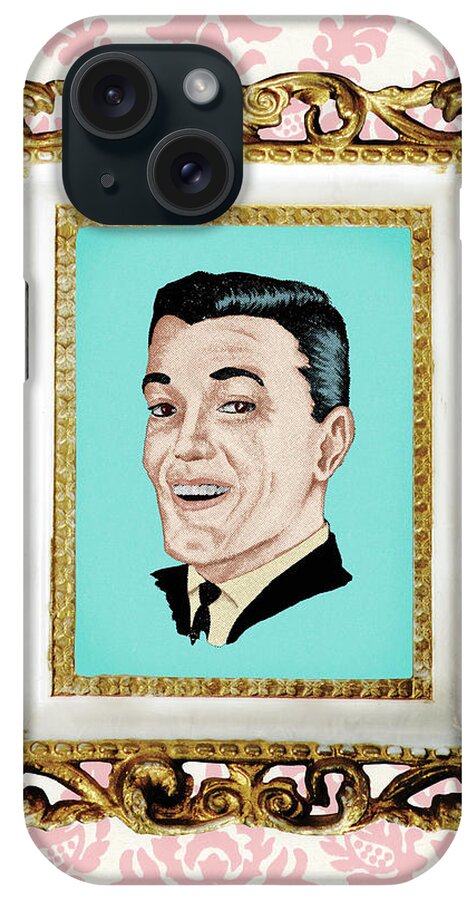 Adult iPhone Case featuring the drawing Man's face in frame #1 by CSA Images