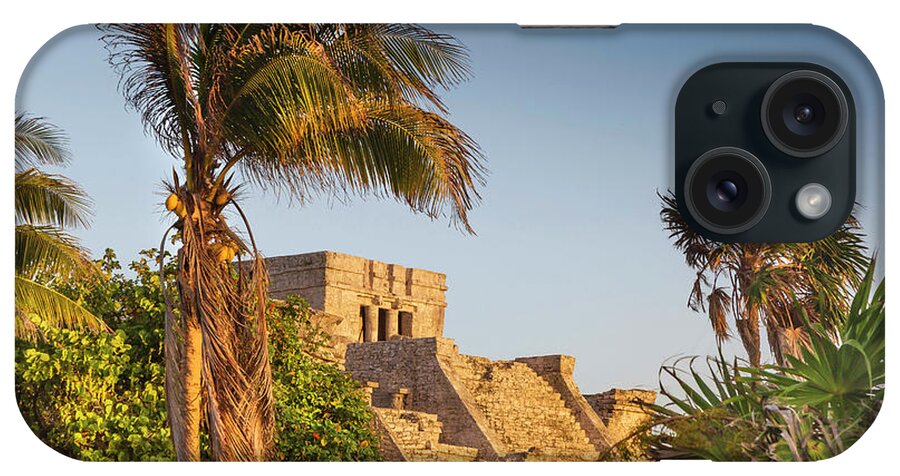 Estock iPhone Case featuring the digital art Mayan Ruins, Tulum, Mexico #1 by Claudia Uripos