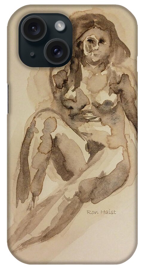 Water Color iPhone Case featuring the painting 1 Minute Sketch by Ron Haist