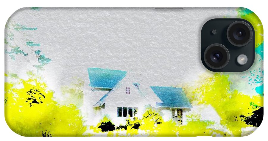 Home iPhone Case featuring the digital art Mountain Home In Spring by Frank Bright