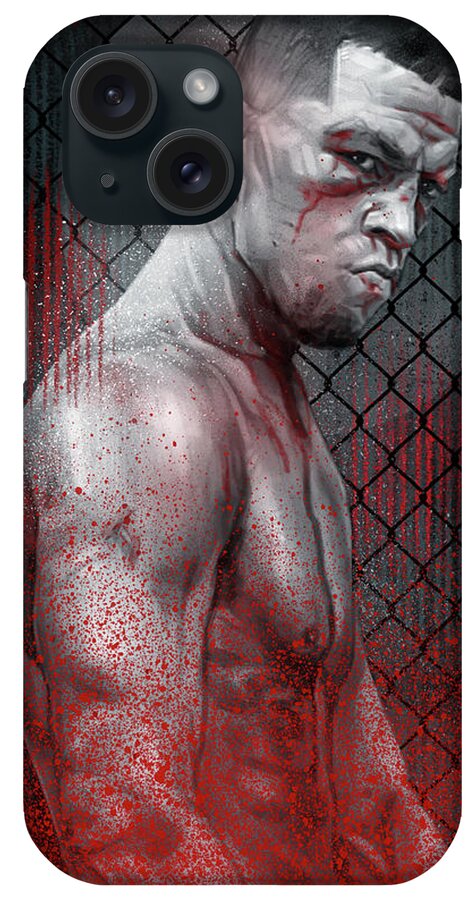 Nate Diaz iPhone Case featuring the digital art Nate Diaz #2 by Andre Koekemoer