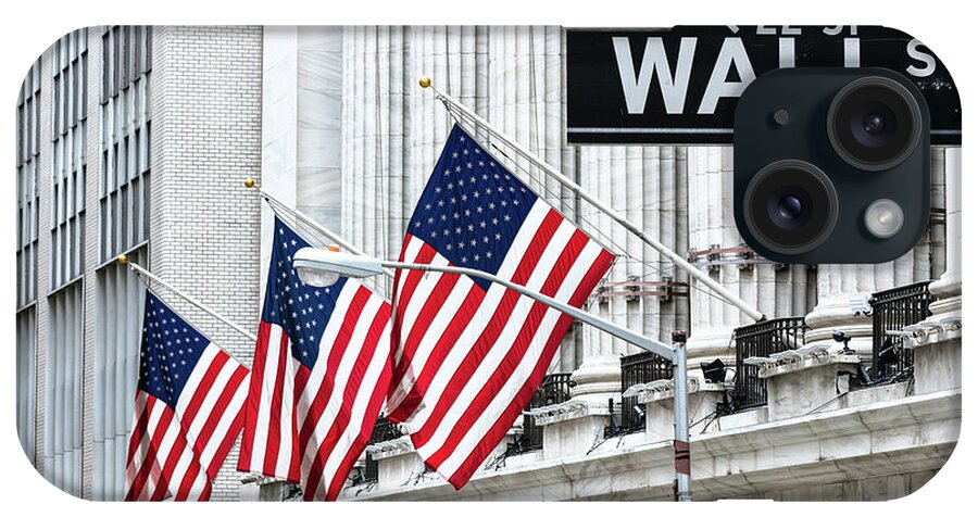 Wall Street iPhone Case featuring the photograph New York Stock Exchange, Wall street, New York, USA #1 by Matteo Colombo