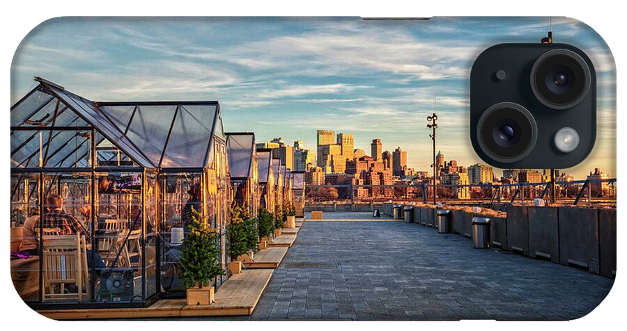 Estock iPhone Case featuring the digital art Nyc, Manhattan, Rooftop At Pier 17 In Nycs Seaport District, The Greens, Restaurant #1 by Lumiere