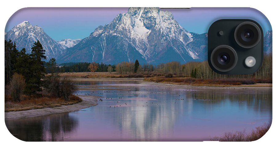 Oxbow iPhone Case featuring the photograph Oxbow Bend At Sunrise In Grand Tetons #1 by Patrick Nowotny