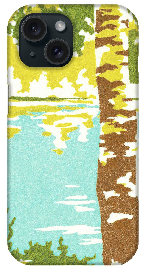 Campy iPhone Case featuring the drawing Paint-by-numbers scene #1 by CSA Images