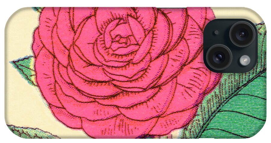 Bloom iPhone Case featuring the drawing Pink Flower #1 by CSA Images
