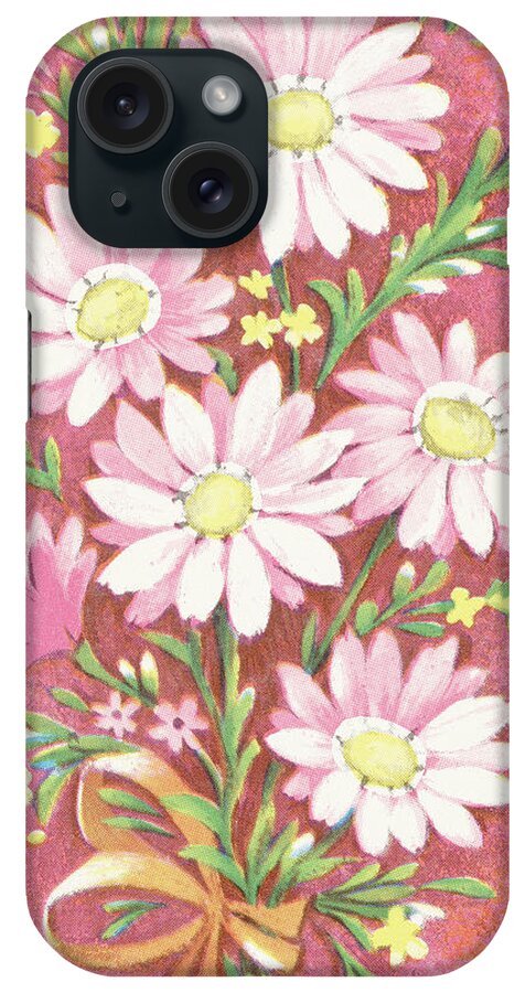 Bloom iPhone Case featuring the drawing Pink Flowers #1 by CSA Images