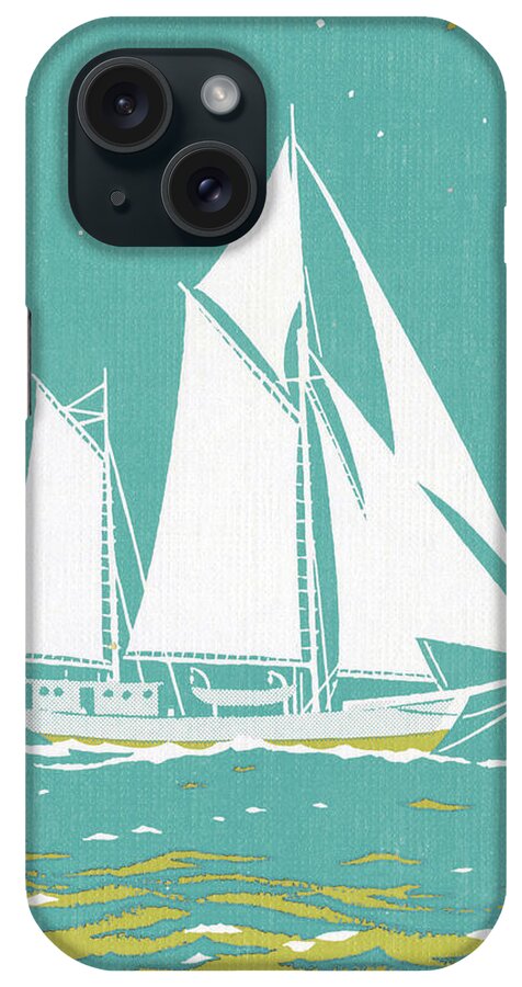 Activity iPhone Case featuring the drawing Sailing Ship #1 by CSA Images