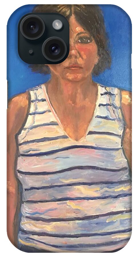 Portrait iPhone Case featuring the painting Self portrait #1 by Beth Riso
