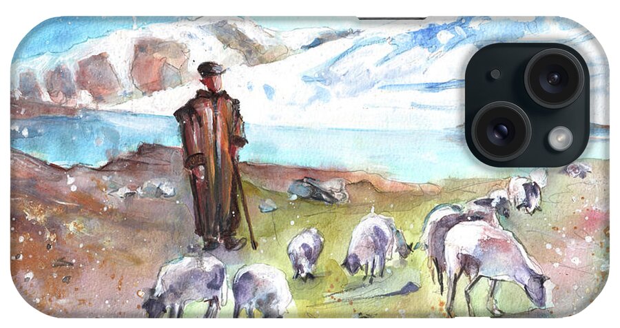 Travels iPhone Case featuring the painting Shepherd In The Atlas Mountains #1 by Miki De Goodaboom