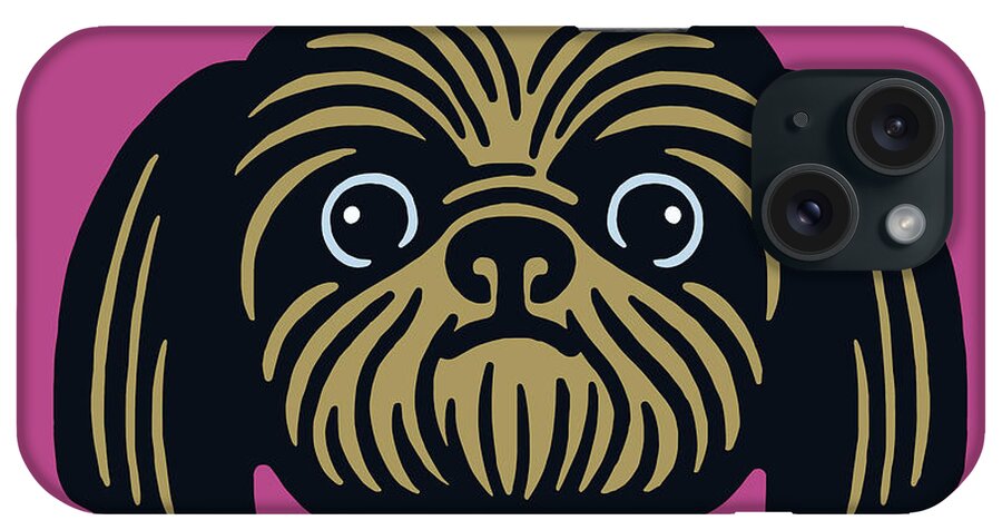 Animal iPhone Case featuring the drawing Shih Tzu Face #1 by CSA Images