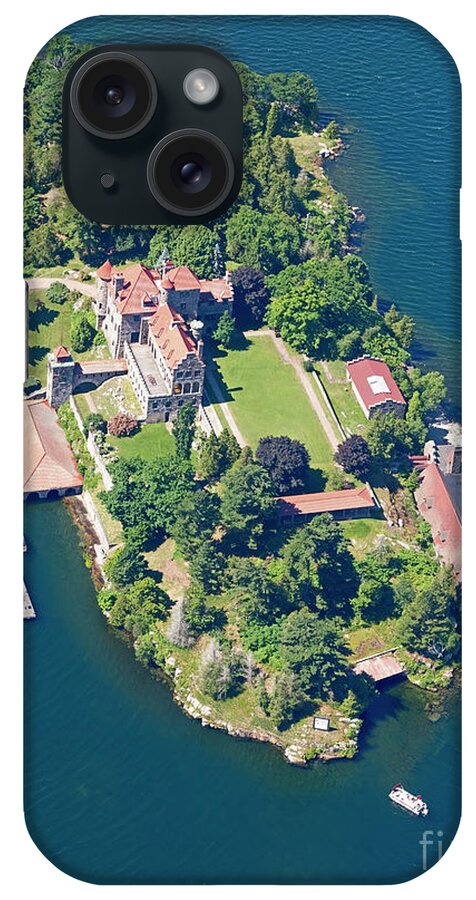 Aerial View iPhone Case featuring the photograph Singer Castle on Dark Island in the St Lawrence River Thousand Islands #1 by Louise Heusinkveld