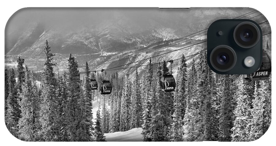 Aspen Gondola iPhone Case featuring the photograph Skiers Under The Aspen Gondola #1 by Adam Jewell