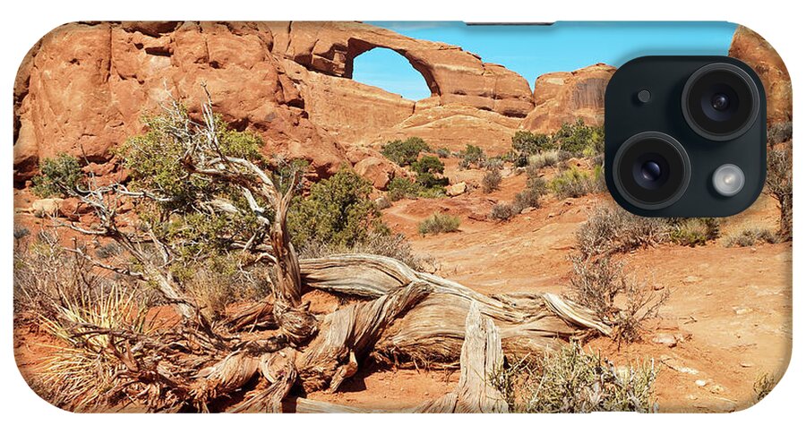 Cedar Tree iPhone Case featuring the photograph Skyline Arch, Arches National Park #1 by Fotomonkee