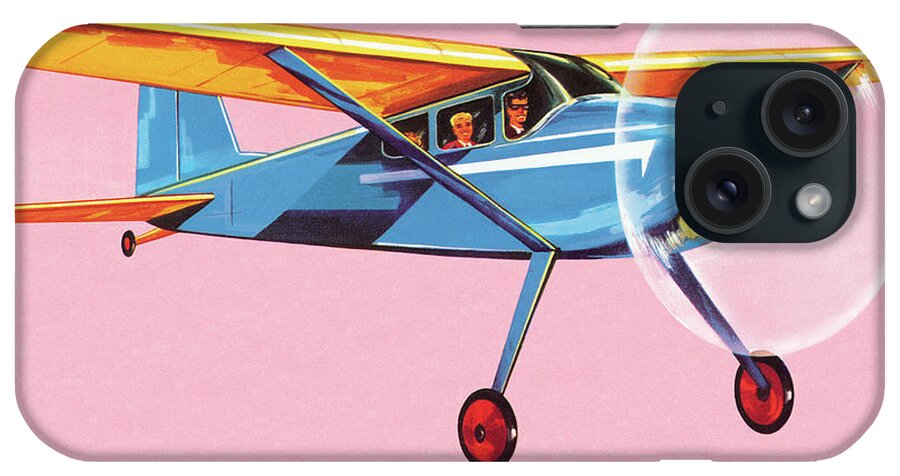 Air Travel iPhone Case featuring the drawing Small Airplane #1 by CSA Images