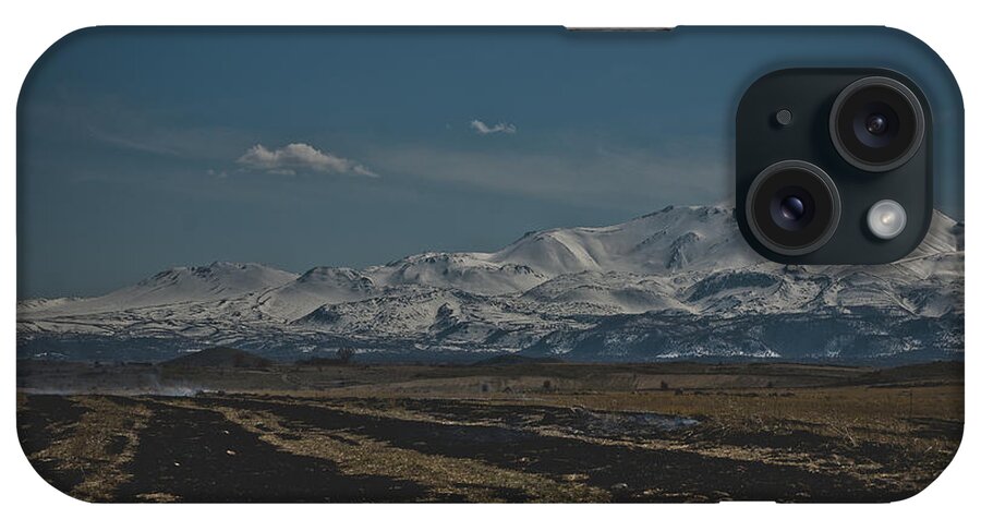 Activity iPhone Case featuring the photograph Snow-covered mountains in the Turkish region of Capaddocia. #1 by Joaquin Corbalan